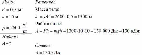 Работа совершаемая при подъеме