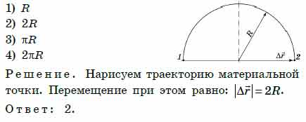 Чему равно перемещение точки