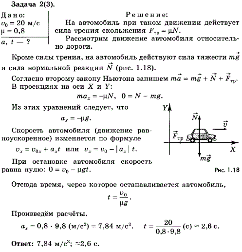 Определить время торможения автомобиля если скорость и ускорение вводятся с клавиатуры