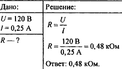 Определите сопротивление лампы