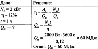 Кпд теплового двигателя равен