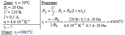 Сопротивление вольфрамовой нити электрической лампочки при 10